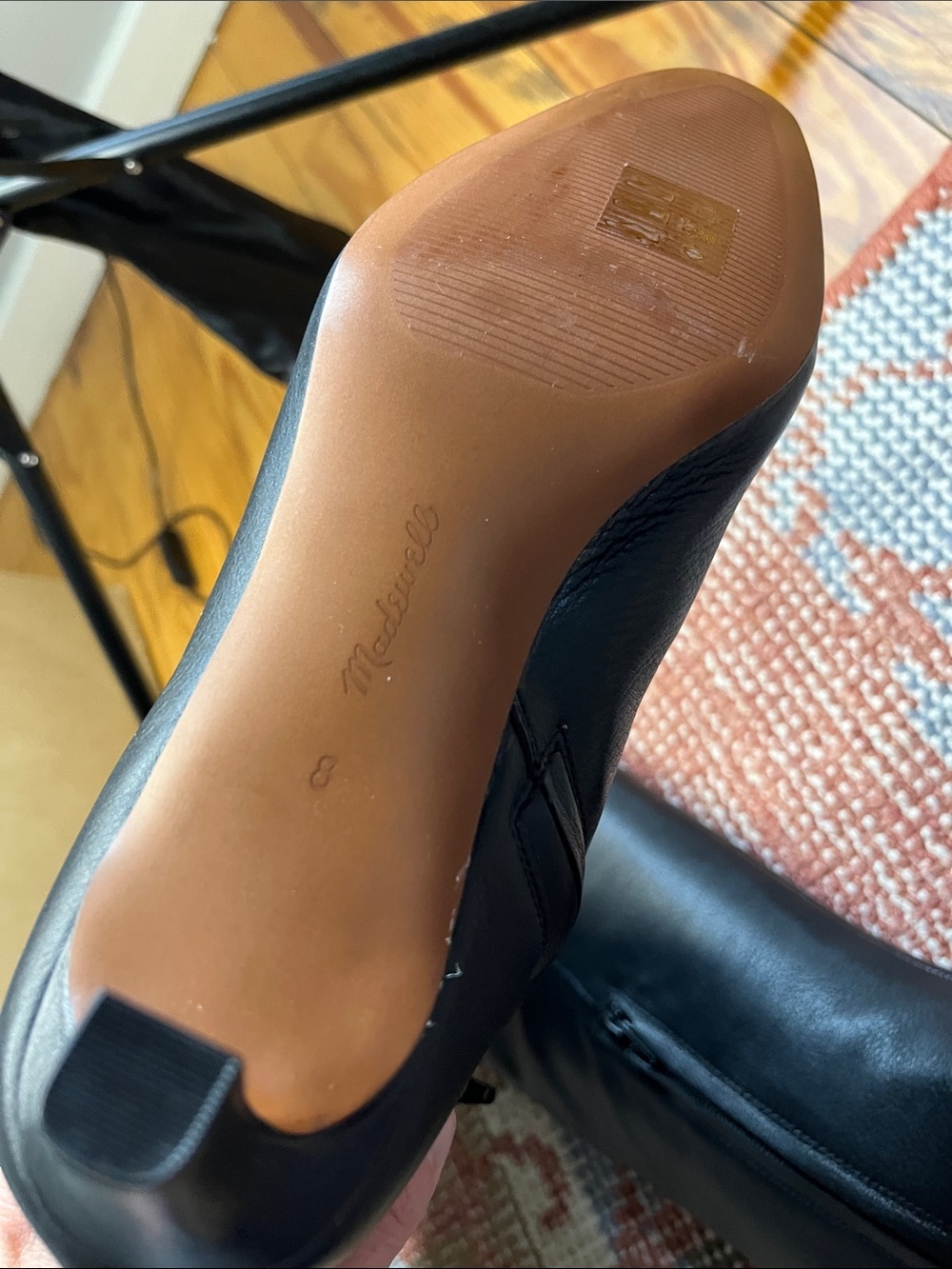 NWOT Madewell The Dimes Knee-High Boots Black Leather Size 8 - Picture 9 of 11